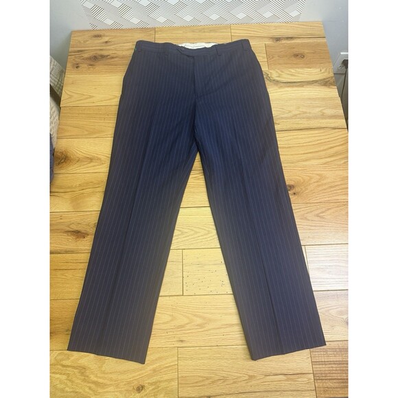Brooks Brothers 346 Fitzgerald Fit Pants Men Size 35x31 Wool Blend Blue New - Picture 4 of 9